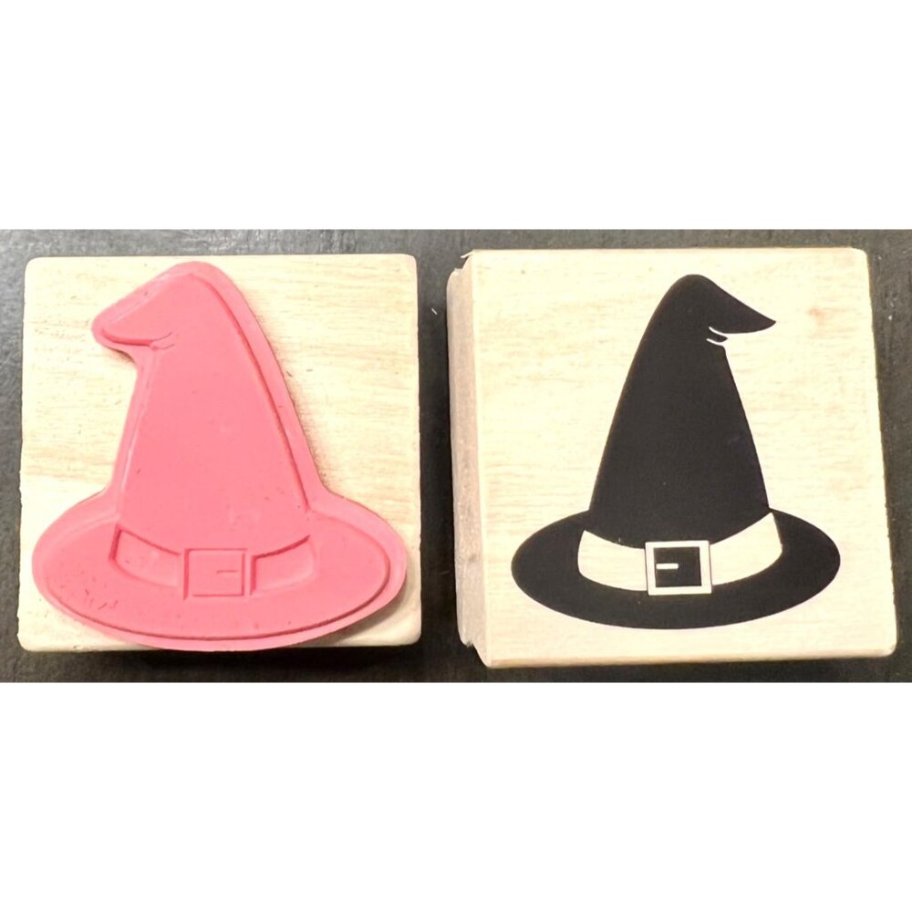 CraftSmart Wooden Witch Hat Rubber Stamp